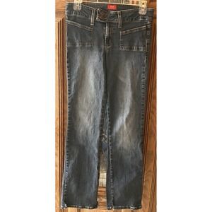 Mossimo Supply Co. Women's Low Rise‎ Straight Leg Stretch Blue Jeans Size 7 Y2K
